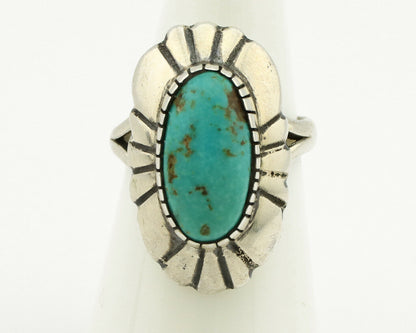 Navajo Ring .925 Silver Arizona Turquoise Signed M Montoya C.80's