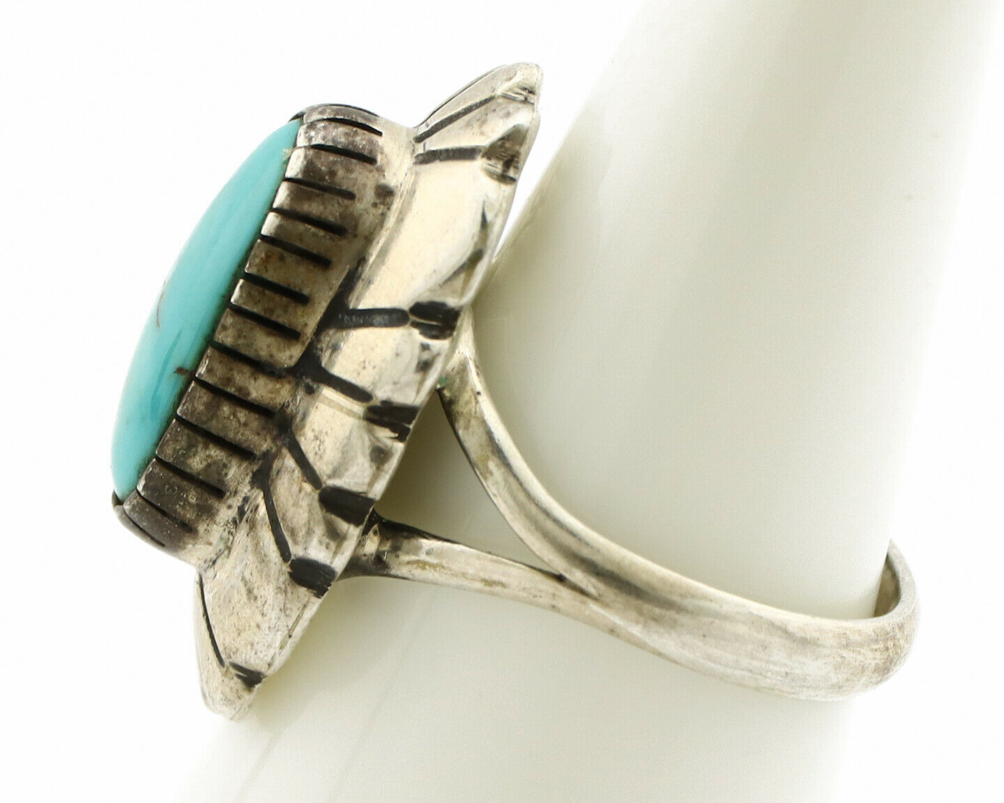 Navajo Ring .925 Silver Arizona Turquoise Signed M Montoya C.80's