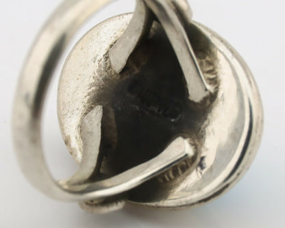 Navajo Ring .925 Silver Natural Blue Turquoise Native American Artist C.1980's