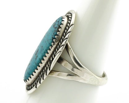 Navajo Ring .925 Silver Kingman Turquoise Native American Artist C.80's
