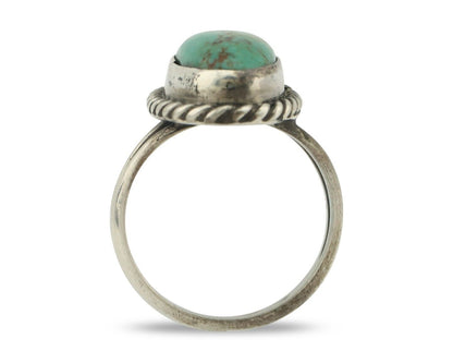 Navajo Ring 925 Silver Natural Blue Kingman Turquoise Native Artist C.80's
