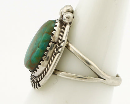 Navajo Ring .925 Silver Kingman Turquoise Artist Signed A C.1980's