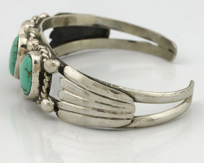 Navajo Bracelet .925 Silver Arizona Turquoise Artist Signed C Montoya Circa 80's