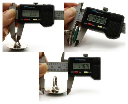 Navajo Ring .925 Silver Blue Gem Turquoise Native American Artist C.80's