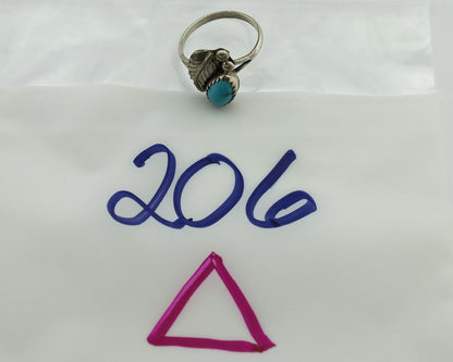 Navajo Ring .925 Silver Natural Blue Mined Southwest Turquoise Native Artist C80