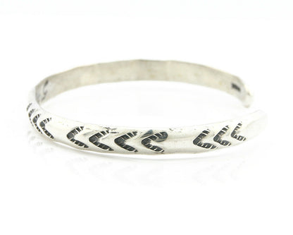 Navajo Bracelet .925 Silver Hand Stamped Arrow Head Artist V Montoya C.80's