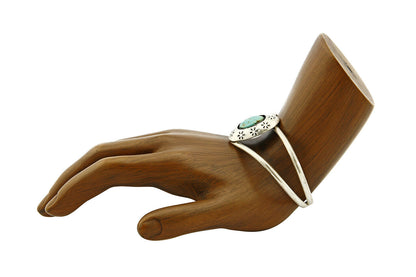 C. 1980 Navajo Handmade .925 SOLID Silver Hand Stamped Shadowbox Cuff
