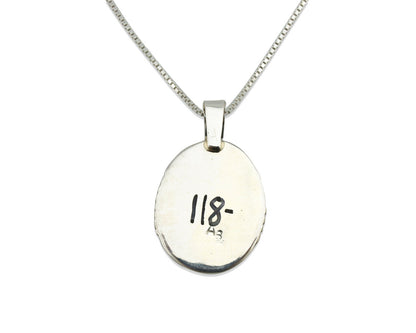 Navajo Pendant .925 Silver Natural Turquoise Artist Signed AB C.80's