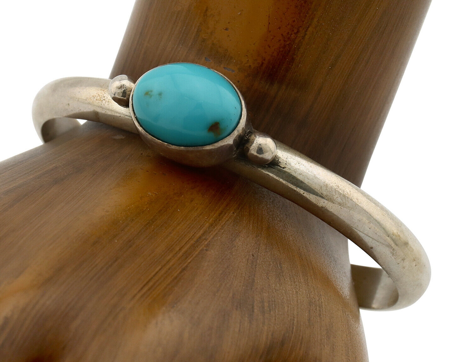 Navajo Bracelet .925 Silver Morenci Turquoise Native American Artist C.80's