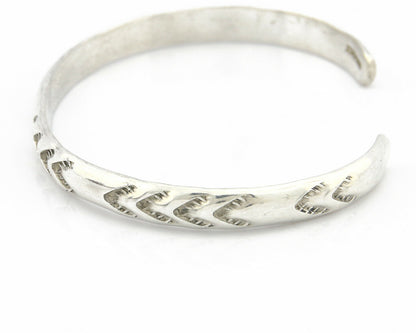 Navajo Bracelet .925 Silver Hand Stamped Arrow Head Artist Montoya C.80's