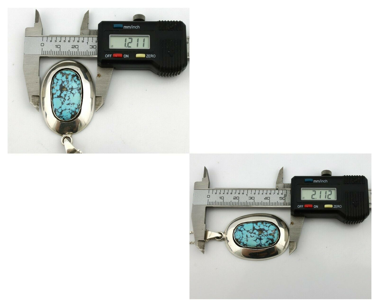 Navajo Necklace .925 Silver Morenci Turquoise Artist Signed C Montoya C.80's