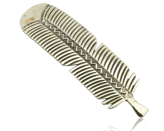 Navajo Hair Clip Barrette 925 Silver Hand Stamped Native Artist Signed BD C.80's