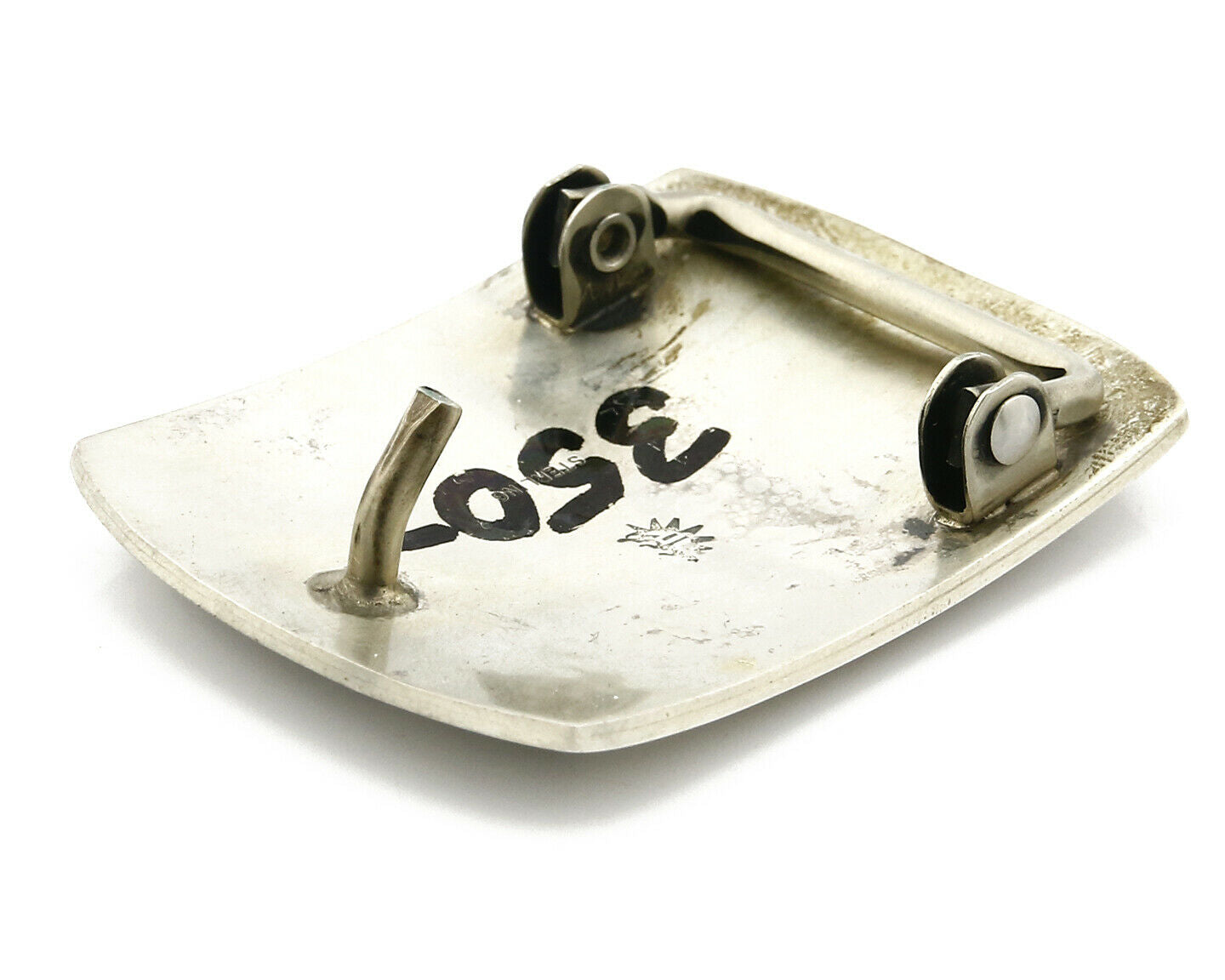 Women's Hopi Belt Buckle .925 Silver Signed Gene Pooyouma Kokopelli C.80's