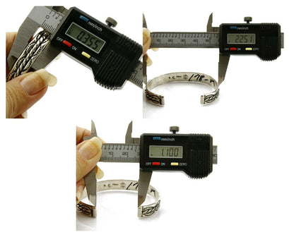 Women's Navajo Bracelet .925 Silver Handmade Cuff Signed Montoya C.1980's