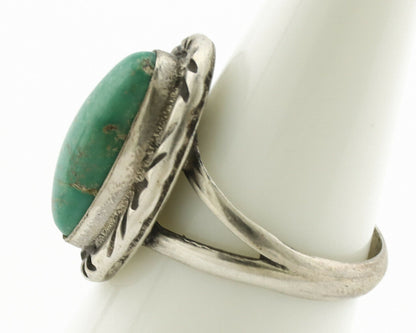 Navajo Ring .925 Silver Kingman Turquoise Native Artist Signed C.80's
