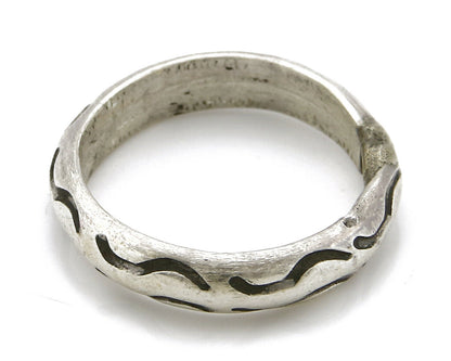 Women's Navajo Ring .925 SOLID Silver Hand Stamped Circa 1980's