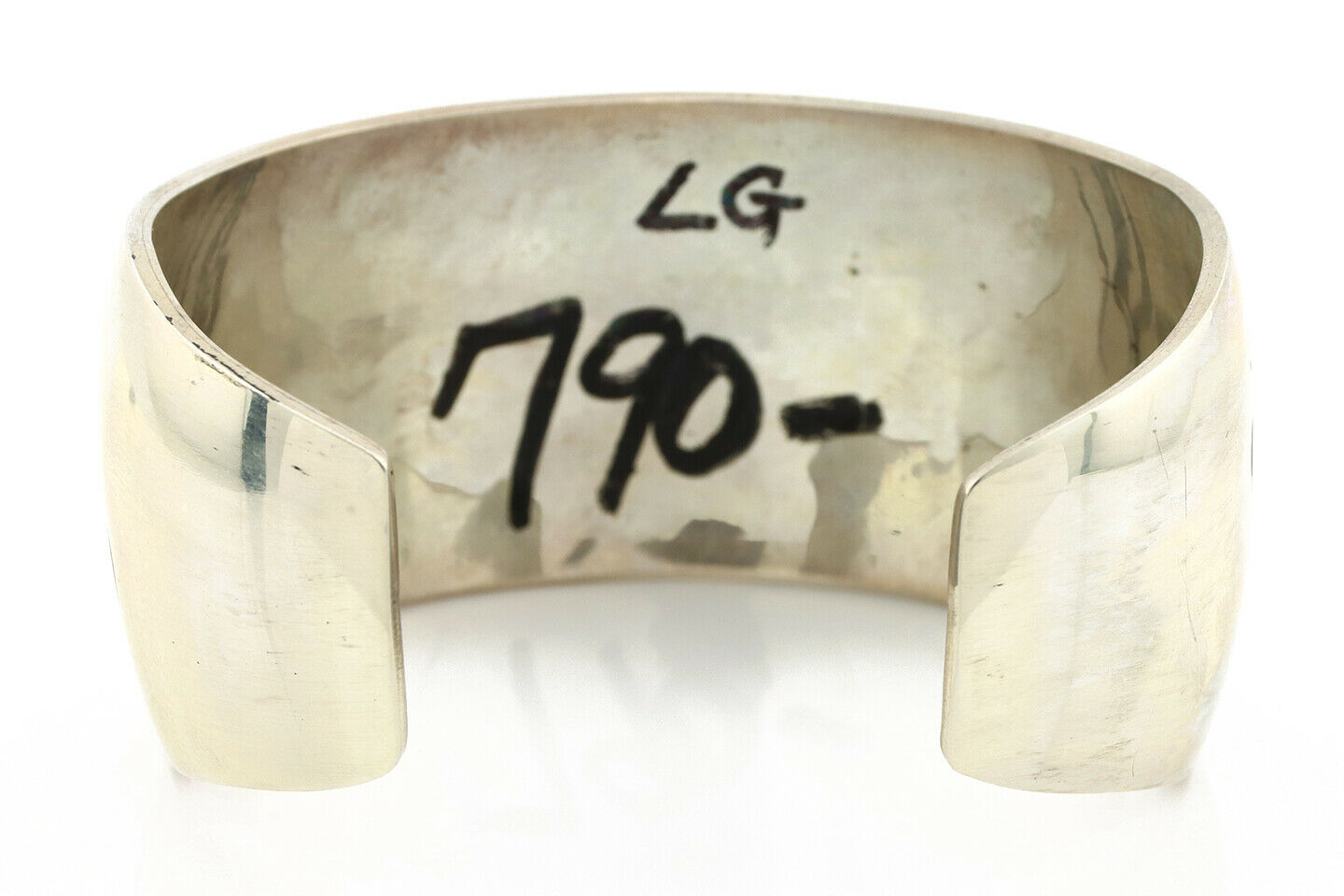 Navajo Bracelet .925 Silver Overlay Bagger Paw Signed Artist Floyd Namingha C90s