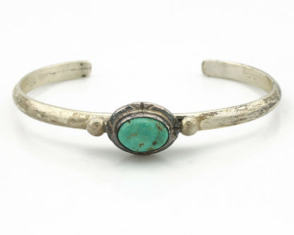 Navajo Bracelet .925 Silver Kingman Turquoise Native American Artist C.90's