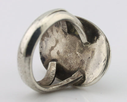 Navajo Handmade Ring 925 Silver Kingman Turquoise Native Artist C.80's