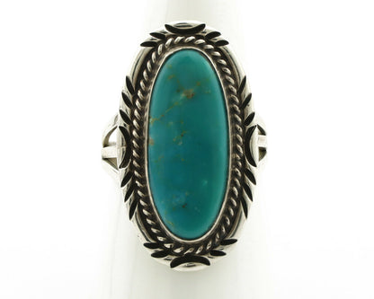 Navajo Ring .925 Silver Kingman Turquoise Signed William Denetdale C.80's