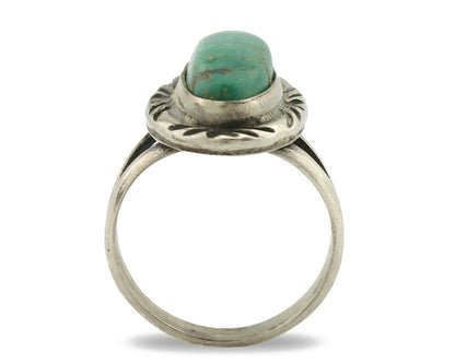 Navajo Ring .925 Silver Kingman Turquoise Native Artist Signed C.80's