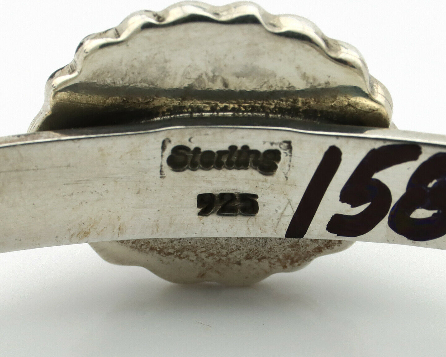 Navajo Bracelet .925 Silver Sleeping Beauty Turquoise Native American C.90's