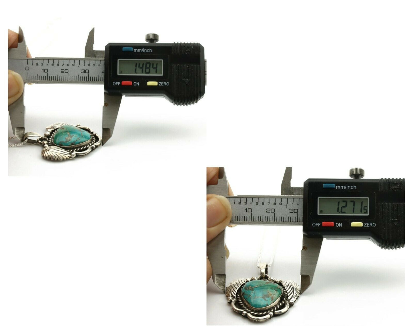 Navajo Necklace .925 Silver Royston Turquoise Signed Claw C.80's