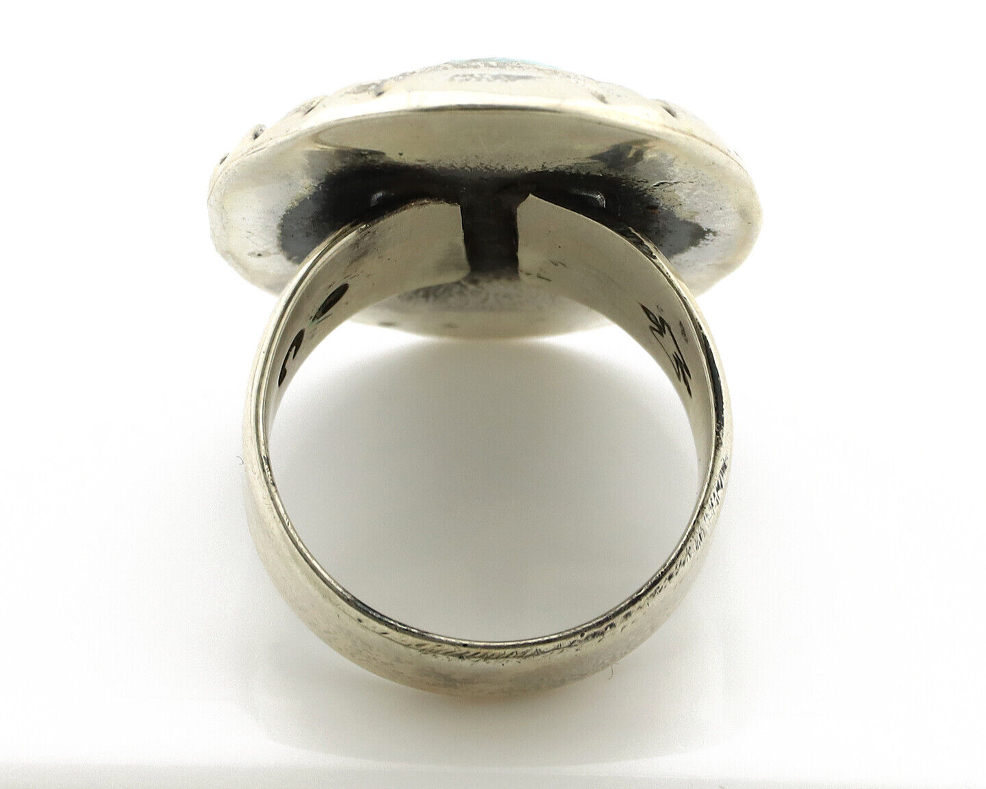 Navajo Ring 925 Silver Turquoise Mountain Artist Signed C Montoya C.80's