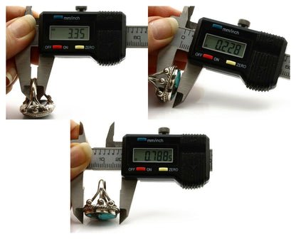 Navajo Ring .925 Silver Blue Southwest Turquoise Native American Artist C80s