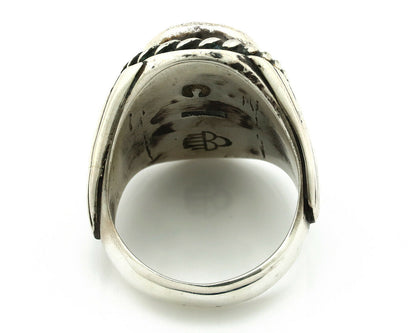 Navajo Ring .925 Silver Blue Turquoise Artist Signed C Montoya C.80's