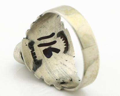 Navajo Ring .925 Silver Kingman Turquoise Artist Signed Apache C.80's