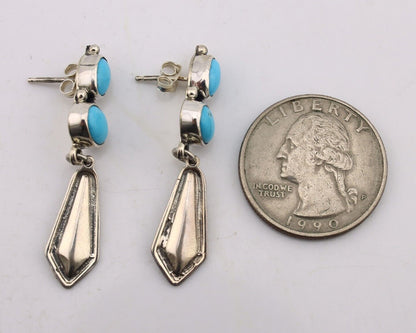 Navajo Earrings 925 Silver Natural Blue Turquoise Native American Earrings C80's