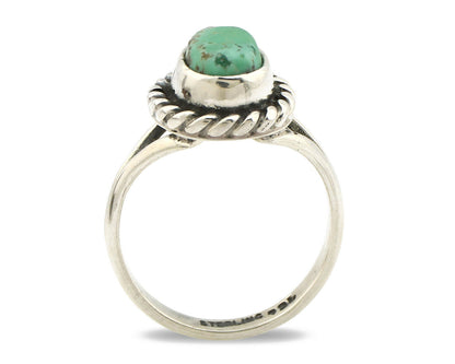 Navajo Ring .925 Silver Kingman Turquoise Artist Signed Gecko C.90's