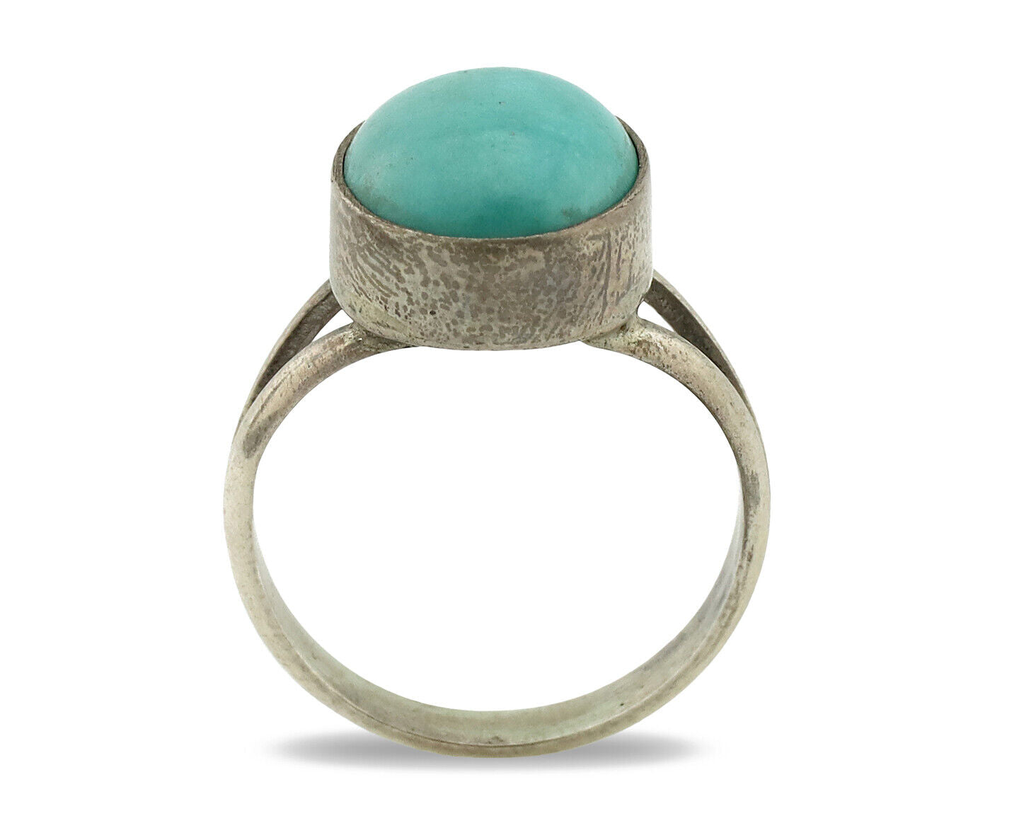 Navajo Ring .925 Silver Kingman Turquoise Native American Artist C.1980's