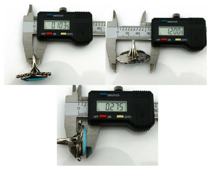 Navajo Ring .925 Silver Natural Blue Turquoise Artist Signed SC C.80's