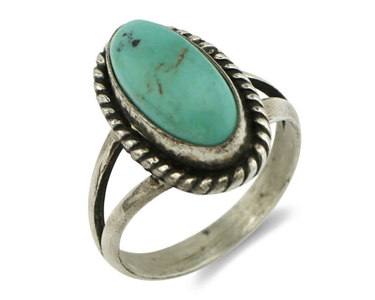 Navajo Ring .925 Silver Arizona Turquoise Native American Artist Handmade C.80's
