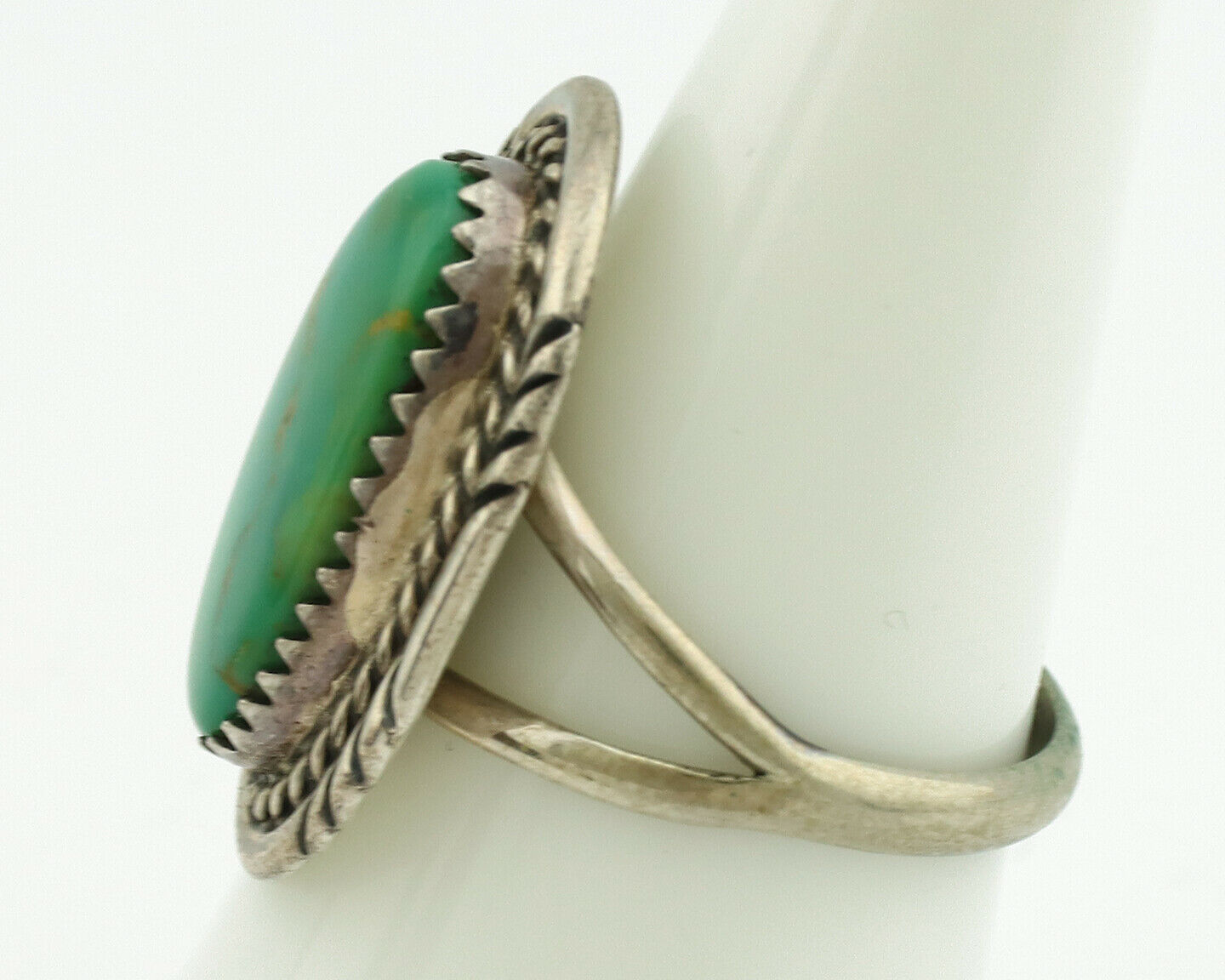 Navajo Ring .925 Silver Royston Turquoise Native American Artist C.1980's