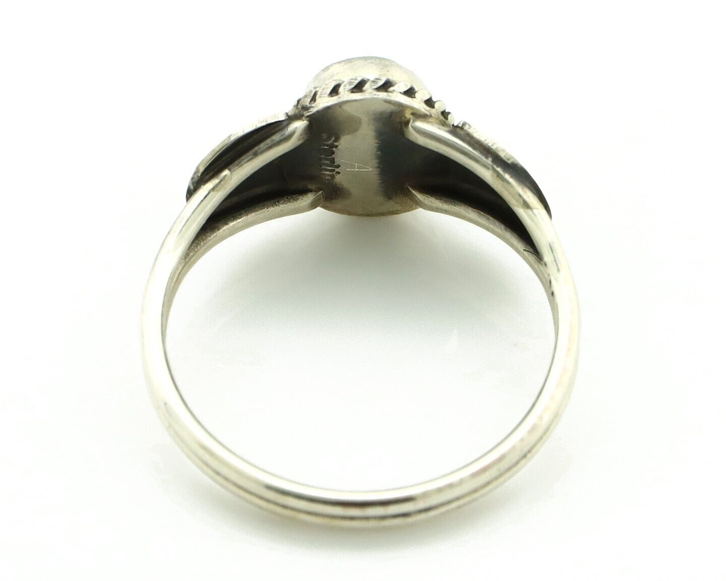 Navajo Ring 925 Silver Natural Green Turquoise Native Artist C.80's