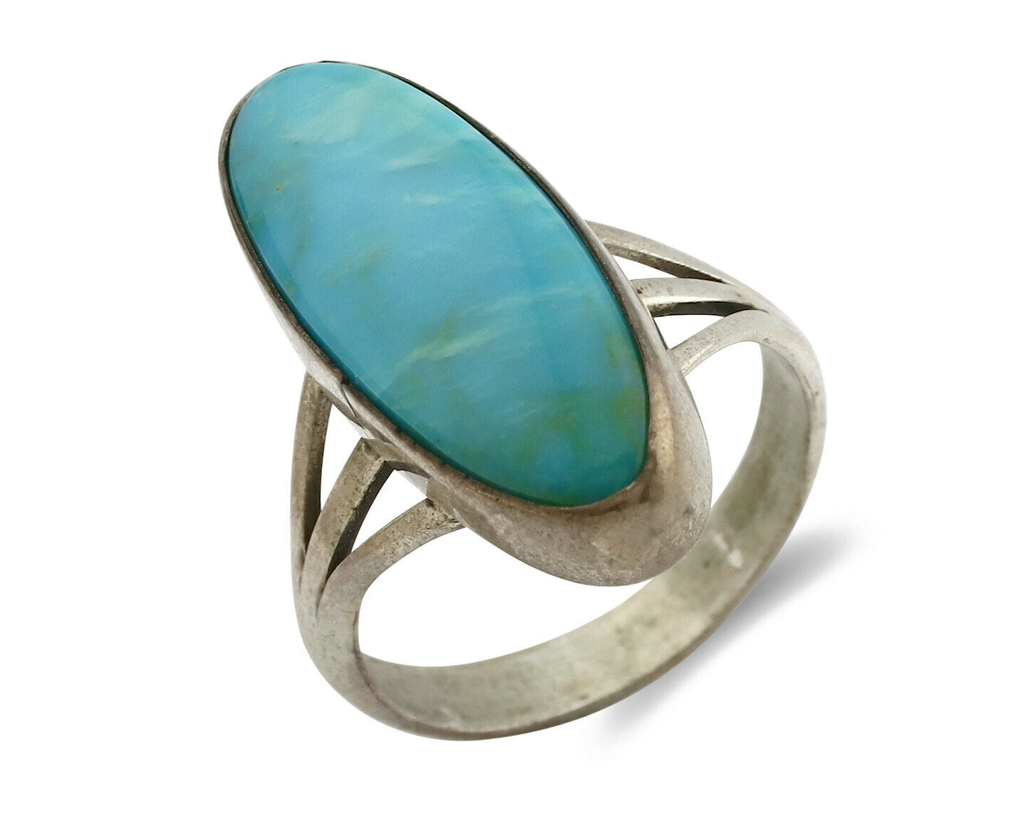 Navajo Ring .925 Silver Arizona Turquoise Native American Artist C80s