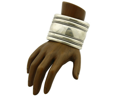 Navajo Bracelet .925 Silver SOLID Handmade Signed Artist Tom Hawk Circa 1980's