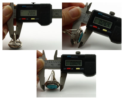 Navajo Ring .925 Silver Sleeping Beauty Turquoise Native Artist C.80's