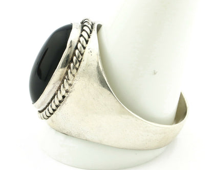 Navajo Ring .925 Silver Handmade Black Onyx Native American Artist C.80's