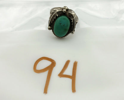Navajo Ring .925 Silver Royston Turquoise Native American Artist C.1980's