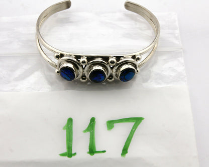 Navajo Bracelet .925 Silver Natural Mother of Pearl Handmade Native Artist C80's