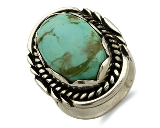 Navajo Ring .925 Silver Turquoise Mountain Apache MFG C.80's
