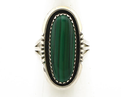 Navajo Ring 925 Silver Natural Malachite Artist Signed William Denetdale C.80's