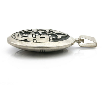 Navajo Spinner Pictograph Spinner Signed Artist TT .925 SOLID Silver Circa 80's