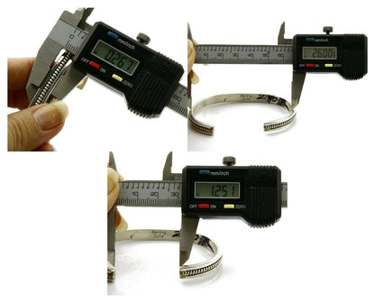 Women's Navajo Bracelet .925 Silver Handmade Cuff Signed TAHE C.1980's