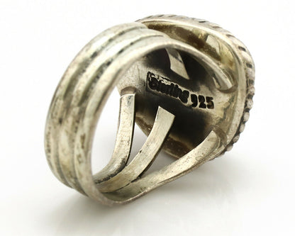 Navajo Ring .925 Silver Blue Turquoise Native American Artist C.1980's