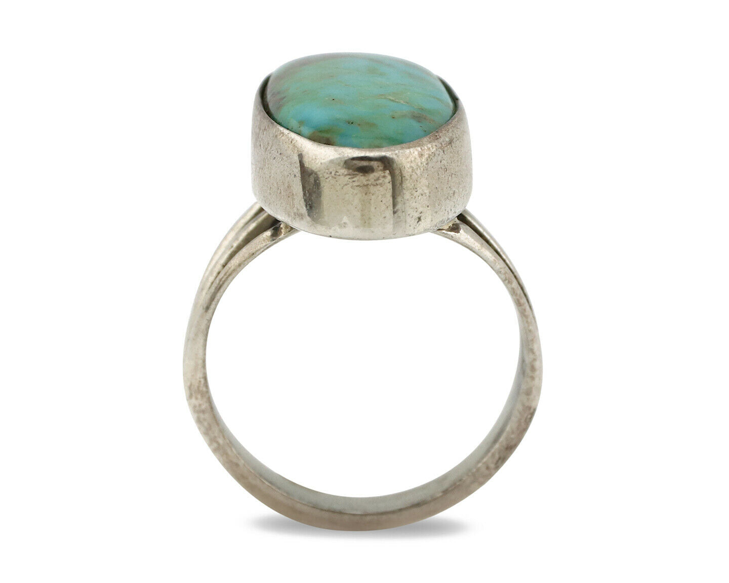 Navajo Ring .925 Silver Arizona Turquoise Native American Artist C80s